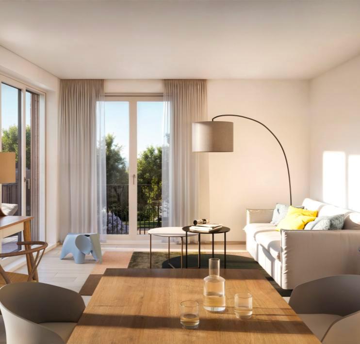 Bild Neubau Eigentumswohnungen Possenhofener Straße Feldafing: Visualisierung eines Wohnzimmers