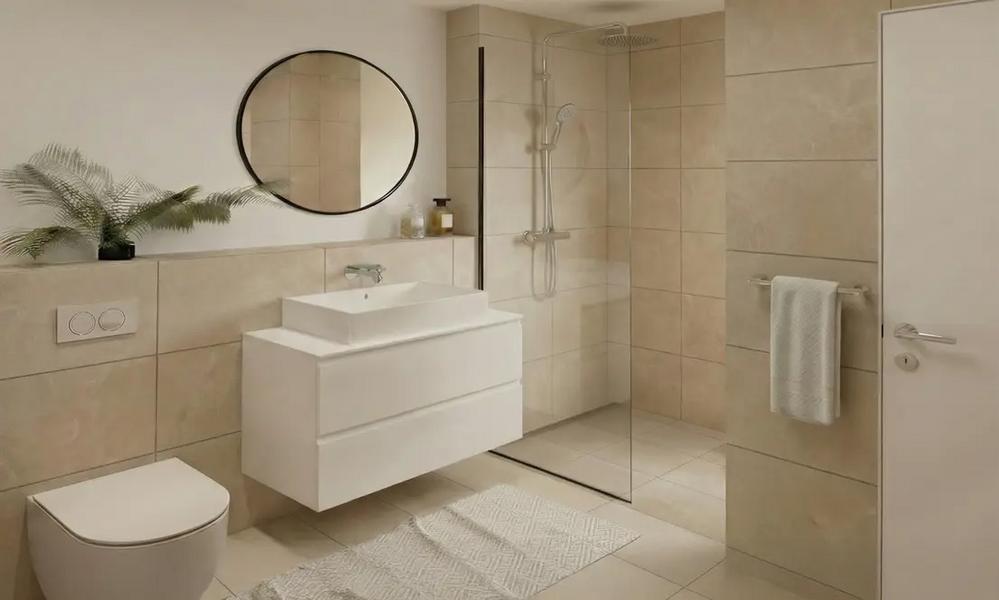 Bild Neubau Eigentumswohnungen Fritz-Bockius-Straße Mainz: Visualisierung eines modernen Badezimmers