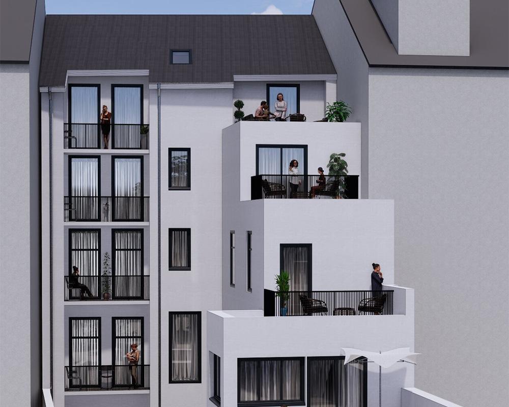 Bild Neubau Eigentumswohnungen Nieher Straße Köln: Visualisierung eines Mehrfamilienhauses