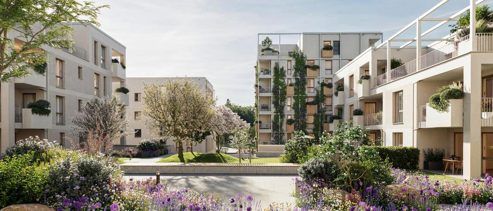 Bild Neubau Eigentumswohnungen Östlich Marbacher Straße Remseck: Visualisierung einer Mehrfamilienhaus-Anlage