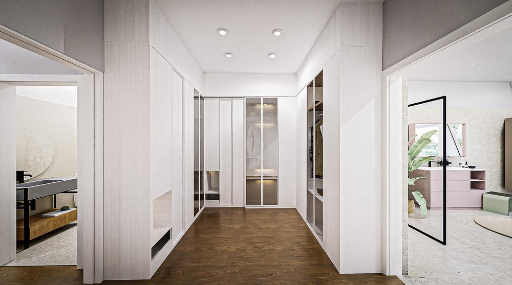 Bild Neubau Eigentumswohnungen Pelargonienweg München: Visualisierung eines Hausflurs