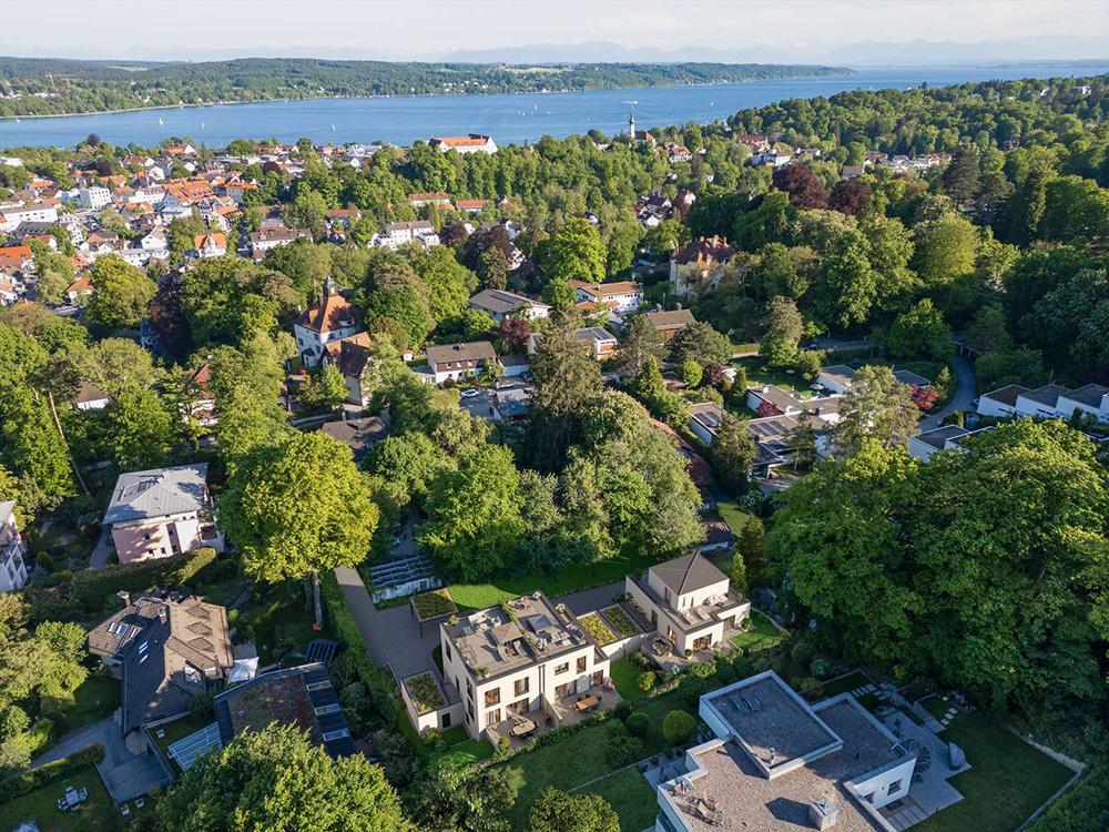 Bild Neubau Häuser Starnberg: Vogelperspektive auf Starnberg