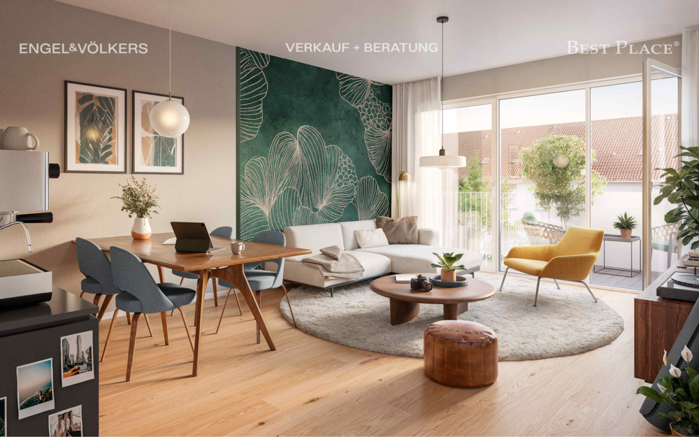 Bild Neubau Eigentumswohnungen Hey C - Hey Charlottenburg Berlin: Visualisierung eines Wohnzimmers