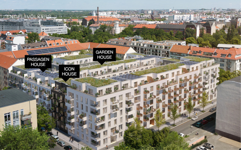 Bild Neubau Eigentumswohnungen Hey C - Hey Charlottenburg Berlin: Vogelperspektive Mehrfamilienhaus