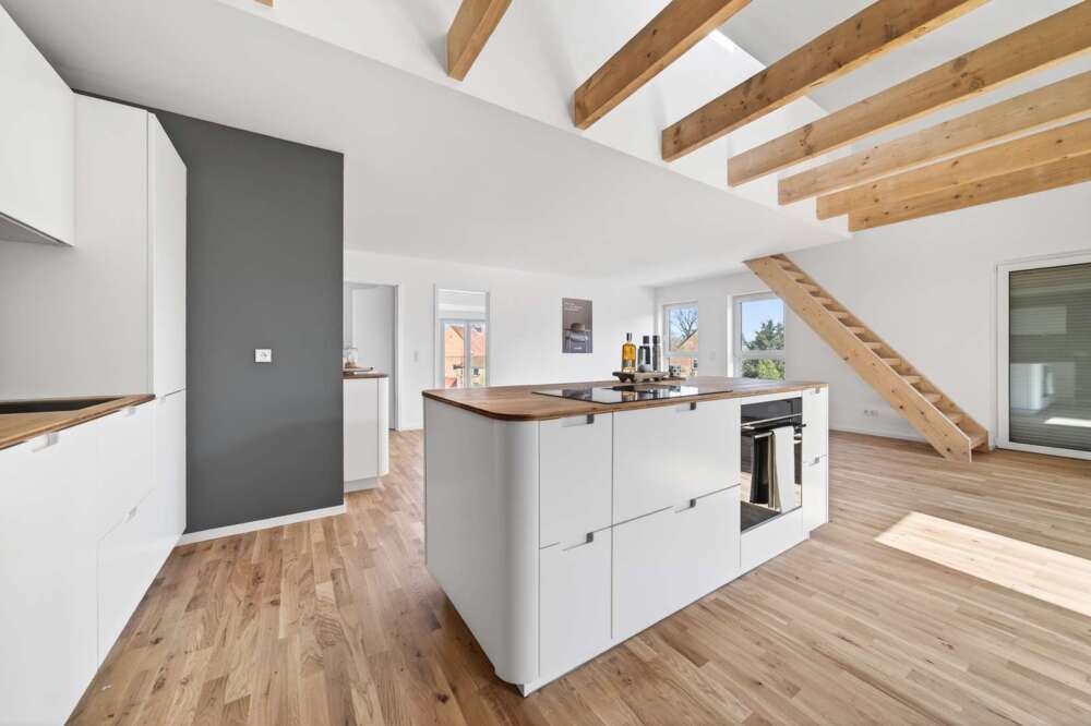 Bild Neubau Eigentumswohnungen Laher Kamp Hannover: Visualisierung einer offenen Wohnküche