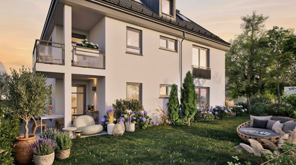 Bild Neubau Eigentumswohnungen Ernastraße München: Visualisierung eines Mehrfamilienhauses