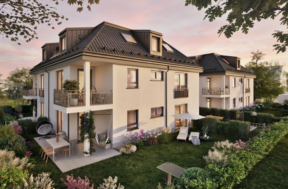 Bild Neubau Eigentumswohnungen Ernastraße München: Visualisierung eines Mehrfamilienhauses