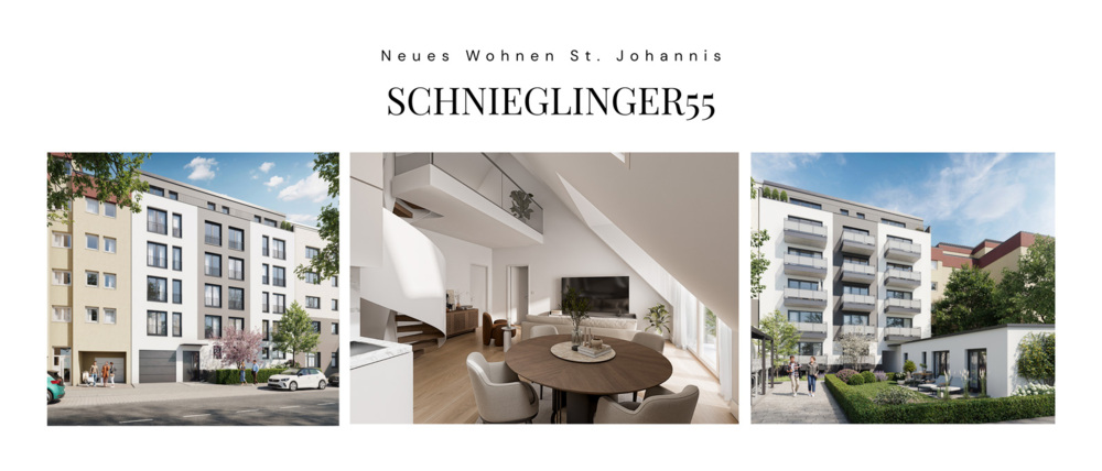 Bild Neubau Eigentumswohnungen Schnieglingerstraße Nürnberg: Bildcollage zu Neubauprojekt mit Logo