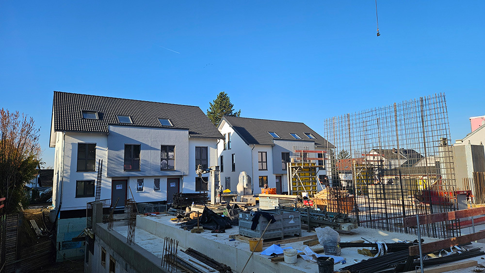 Bild Neubau Eigentumswohnungen Lindenstraße Bonn: Bild der Baustelle des Neubauprojekts mit Doppelhäusern
