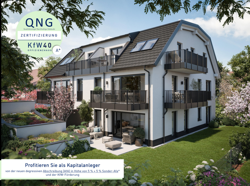 Bild Neubau Eigentumswohnungen Unterbrunner Straße München: Visualisierung eines Mehrfamilienhauses mit Infos zum Neubauprojekt