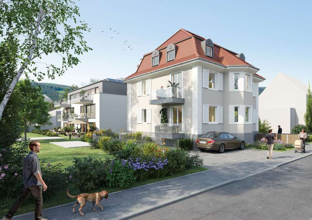 Bild Neubau Eigentumswohnungen Gustav-Vetter-Straße Waldkirch: Visualisierung eines Mehrfamilienhauses