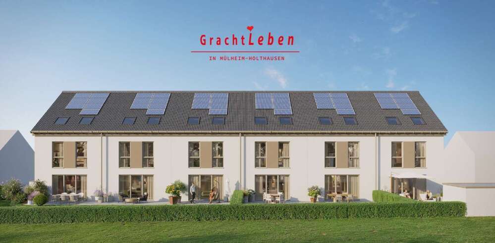 Bild Neubau Häuser Gracht Mülheim an der Ruhr: Visualisierung einer Reihenhausanlage