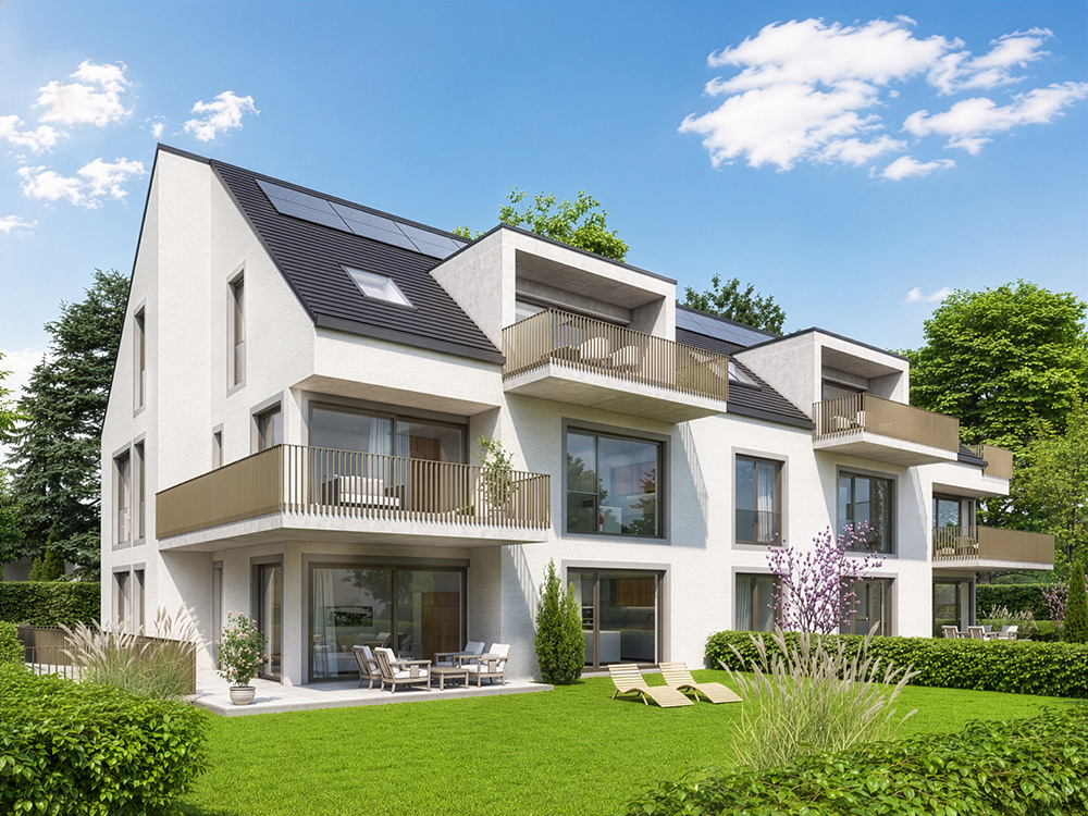 Bild Neubau Eigentumswohnungen Poststraße Lindau Bodensee: Visualisierung eines Mehrfamilienhauses