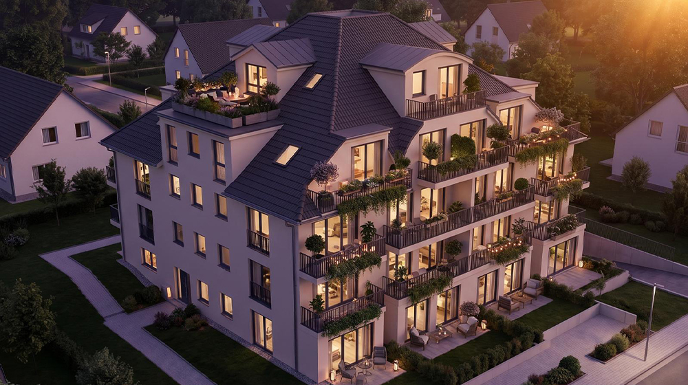 Bild Neubau Eigentumswohnungen Dörener Weg Paderborn: Visualisierung eines Mehrfamilienhauses