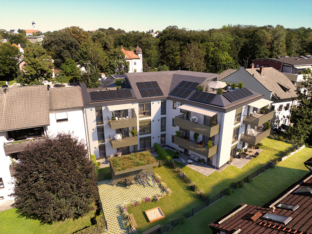 Bild Neubau Eigentumswohnungen Lindenstraße Bad Aibling: Visualisierung eines Mehrfamilienhauses