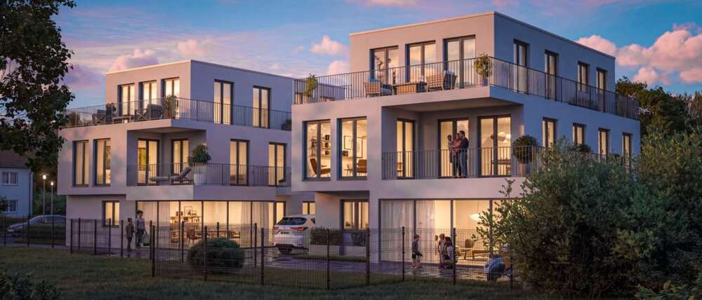 Bild Neubau Eigentumswohnungen Wiesenstraße Wiesbaden: Visualisierung eines Mehrfamilienhauses