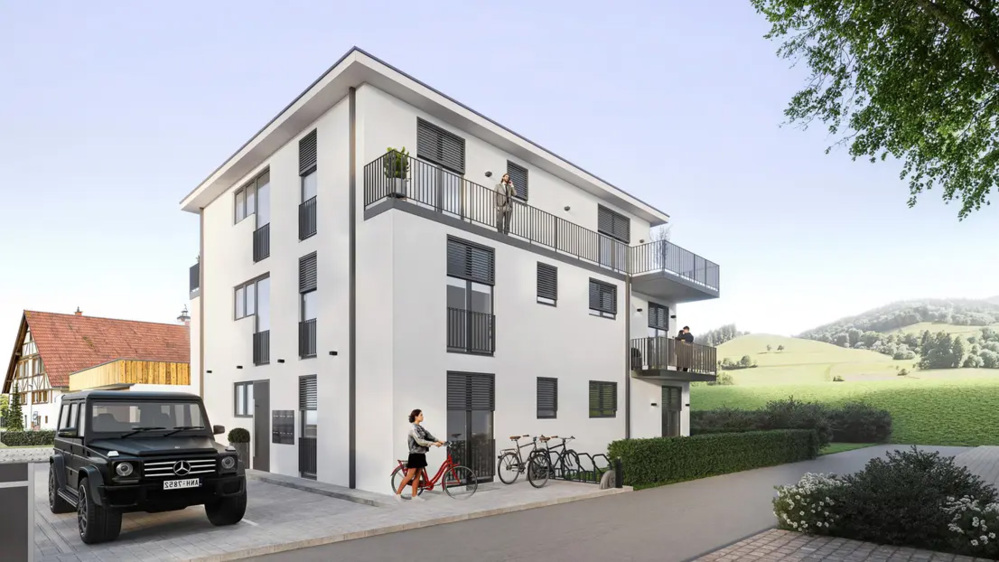 Bild Neubau Eigentumswohnungen Talstraße Gottertal: Visualisierung eines Mehrfamilienhauses