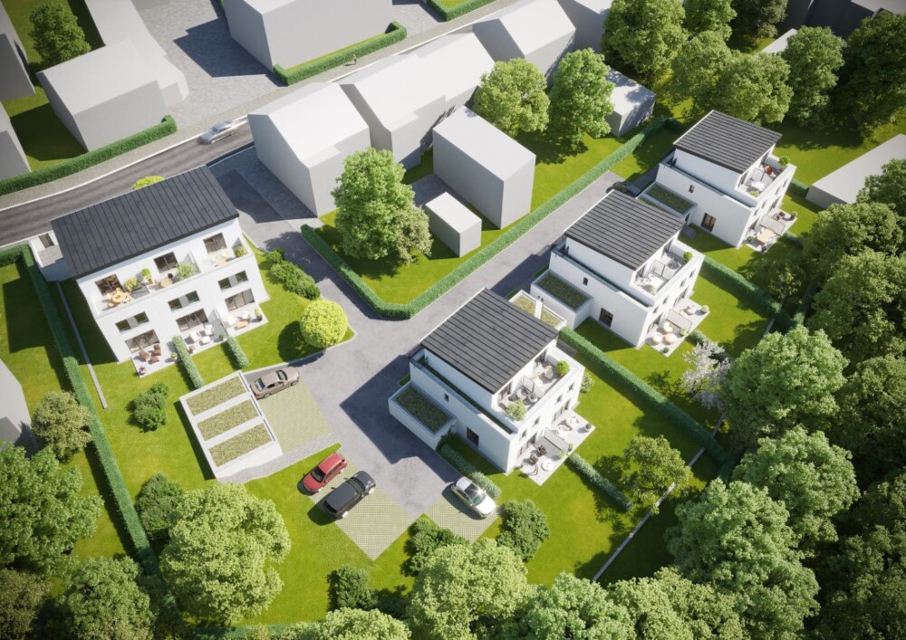 Bild Neubau Häuser Klauberger Straße Solingen: Vogelperspektive auf das Neubauprojekt