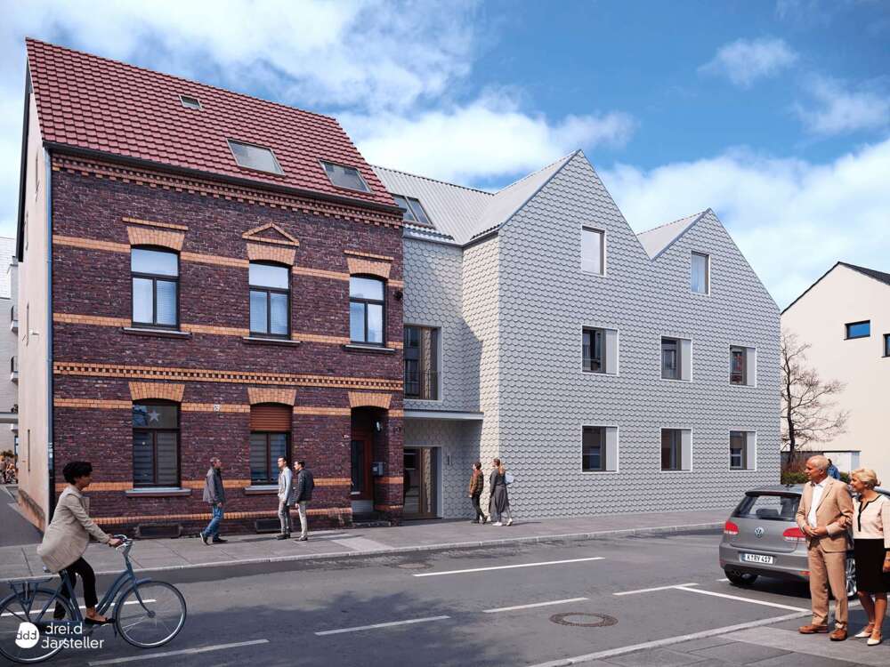 Bild Neubau Eigentumswonungen und Häuser Nieher Damm Köln: Bild eines Mehrfamilienhauses
