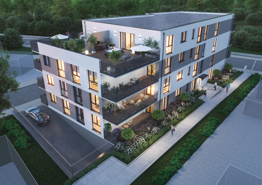 Bild Neubau Eigentumswohnungen Kölner Straße Bergheim: Visualisierung eines Mehrfamilienhauses