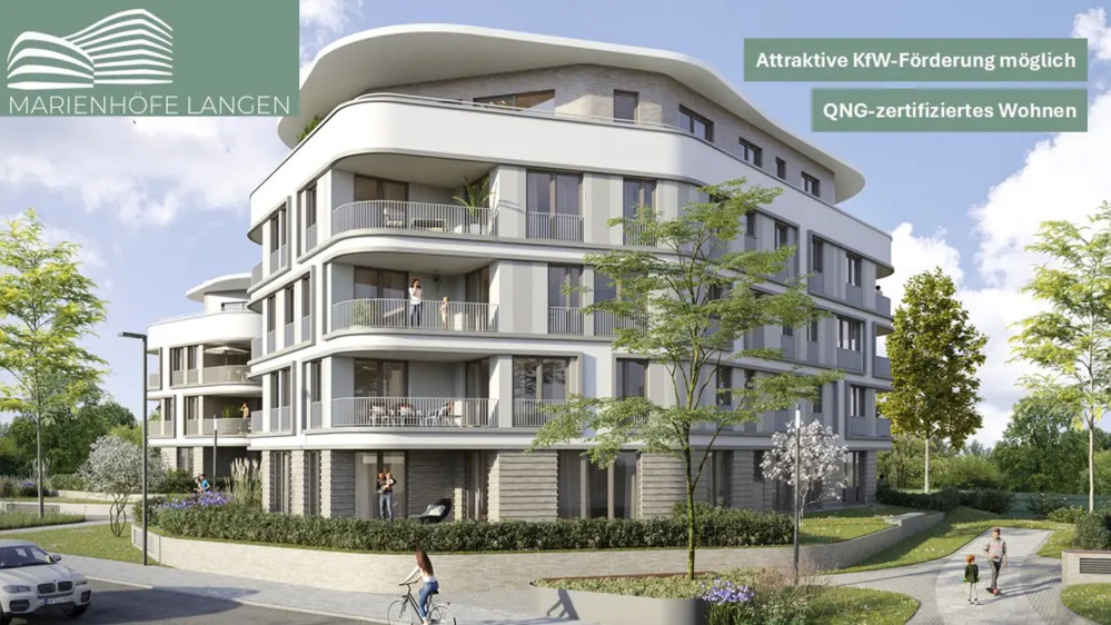 Bild Neubau Eigentumswohnungen Marie-Curie-Straße Langen, Hessen: Visualisierung eines Mehrfamilienhauses