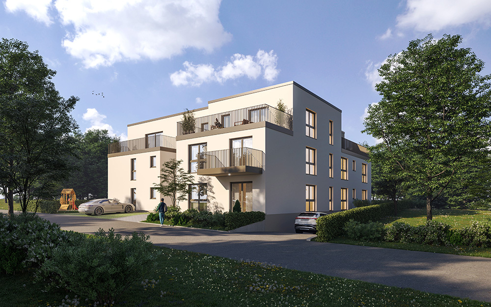 Bild Neubau Eigentumswohnungen Borngasse Rödermark: Visualisierung eines Mehrfamilienhauses