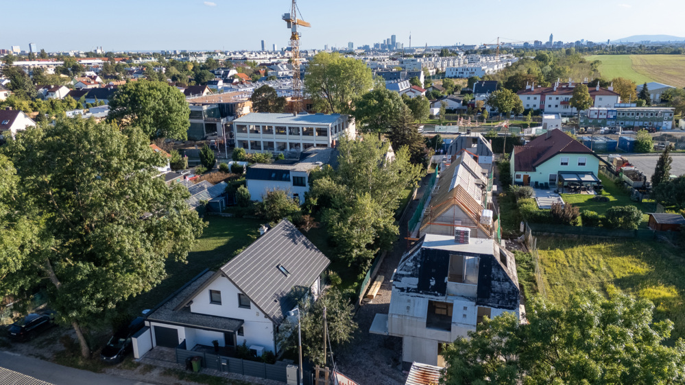 Bild Neubau Häuser Dr.-Skala-Straße Julius-Schlegl-Gasse Wien: Vogelperspektive auf die Baustelle
