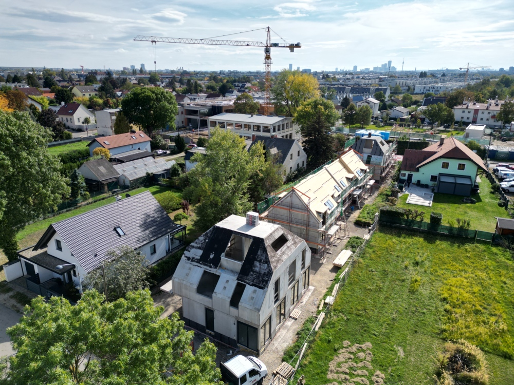 Bild Neubau Häuser Dr.-Skala-Straße Julius-Schlegl-Gasse Wien: Vogelperspektive auf die Baustelle