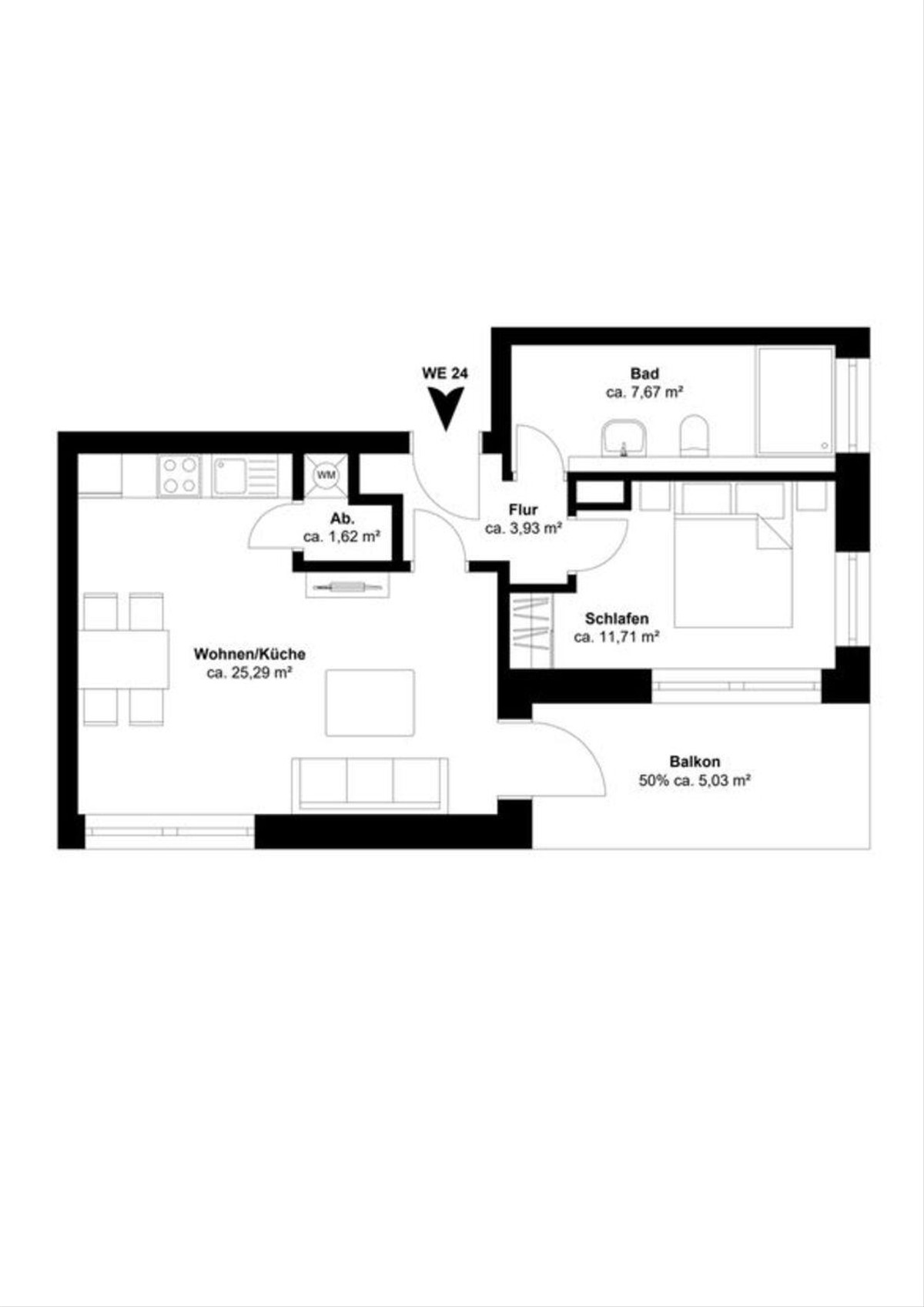 Dachterrasse mit Meerblick und 2 Zimmern