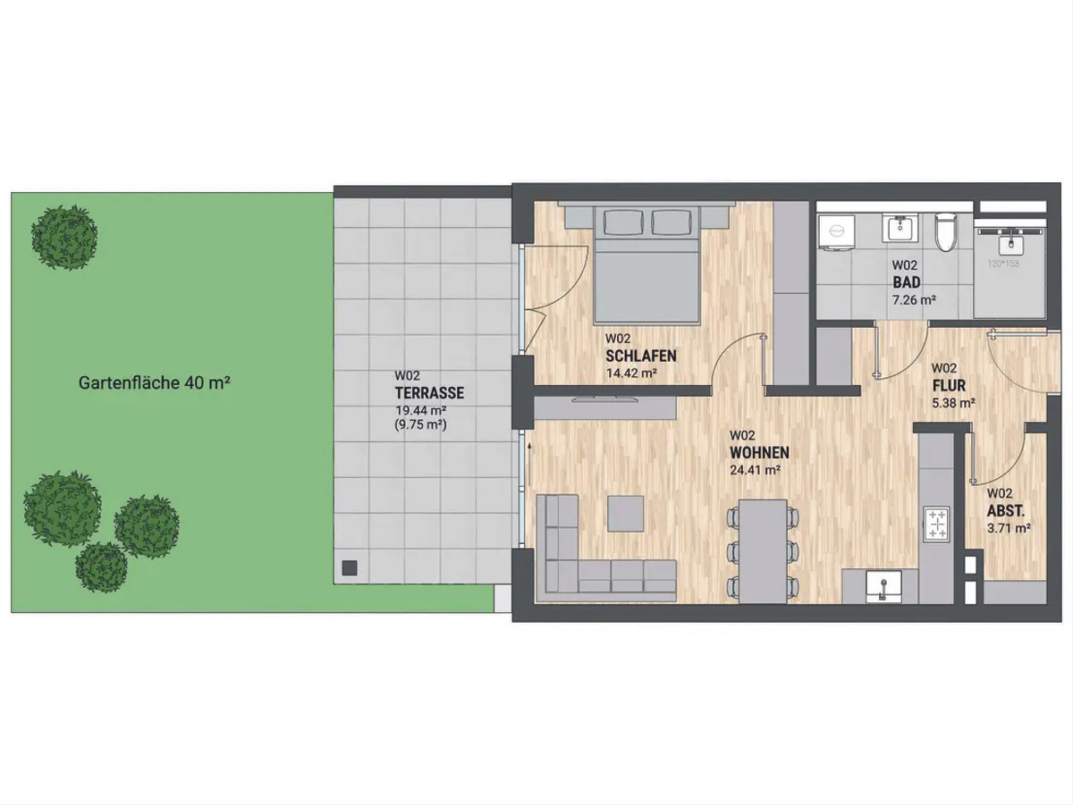 Grundriss Wohnung 2