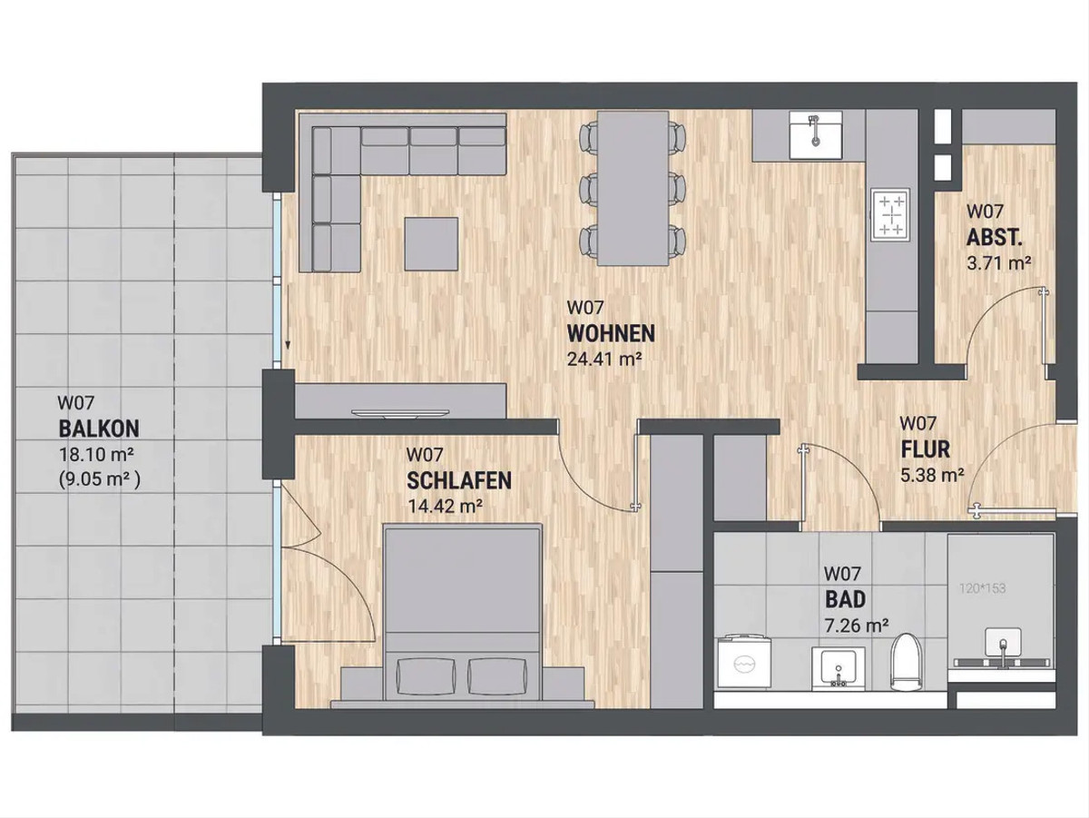 Grundriss Wohnung 7