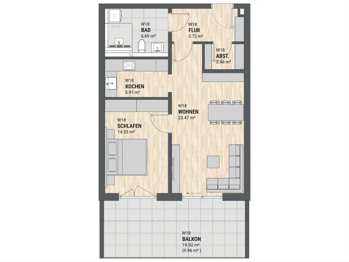 Grundriss Wohnung 18