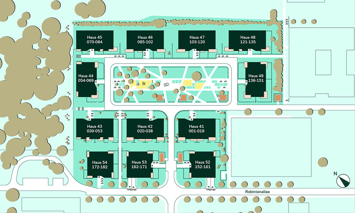 Lageplan des Neubauquartiers Waldpanorama in Berlin-Buch