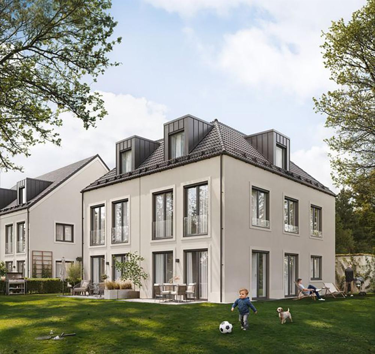 H22 München - Neubau von 2 Doppelhaushälften und 3 Reihenhäusern
