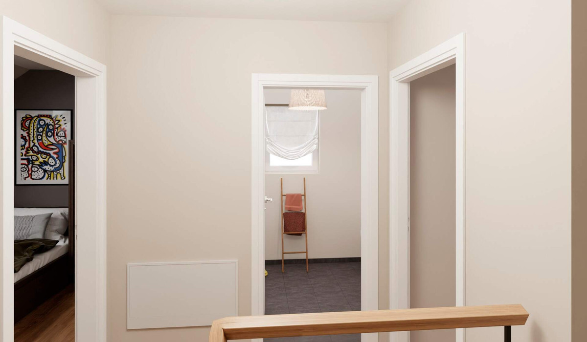 Heller und freundlicher Flur im Dachgeschoss