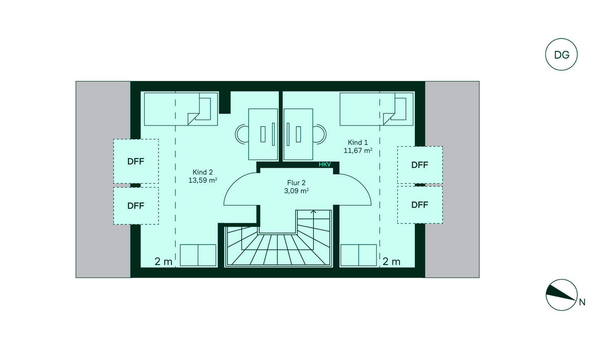 Grundriss Dachgeschoss Neuseengärten Doppelhaus 038