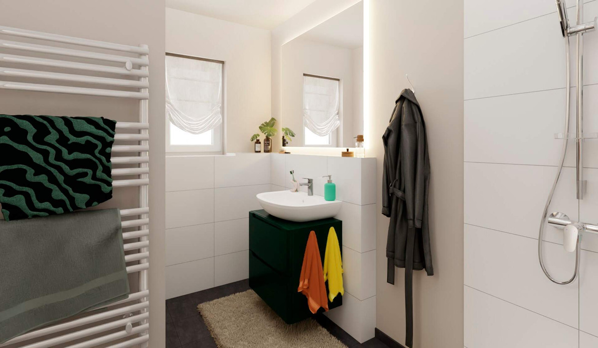 Modernes Tageslichtbad mit Dusche