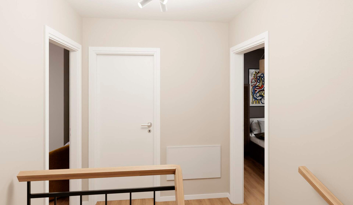 Heller und freundlicher Flur im Dachgeschoss