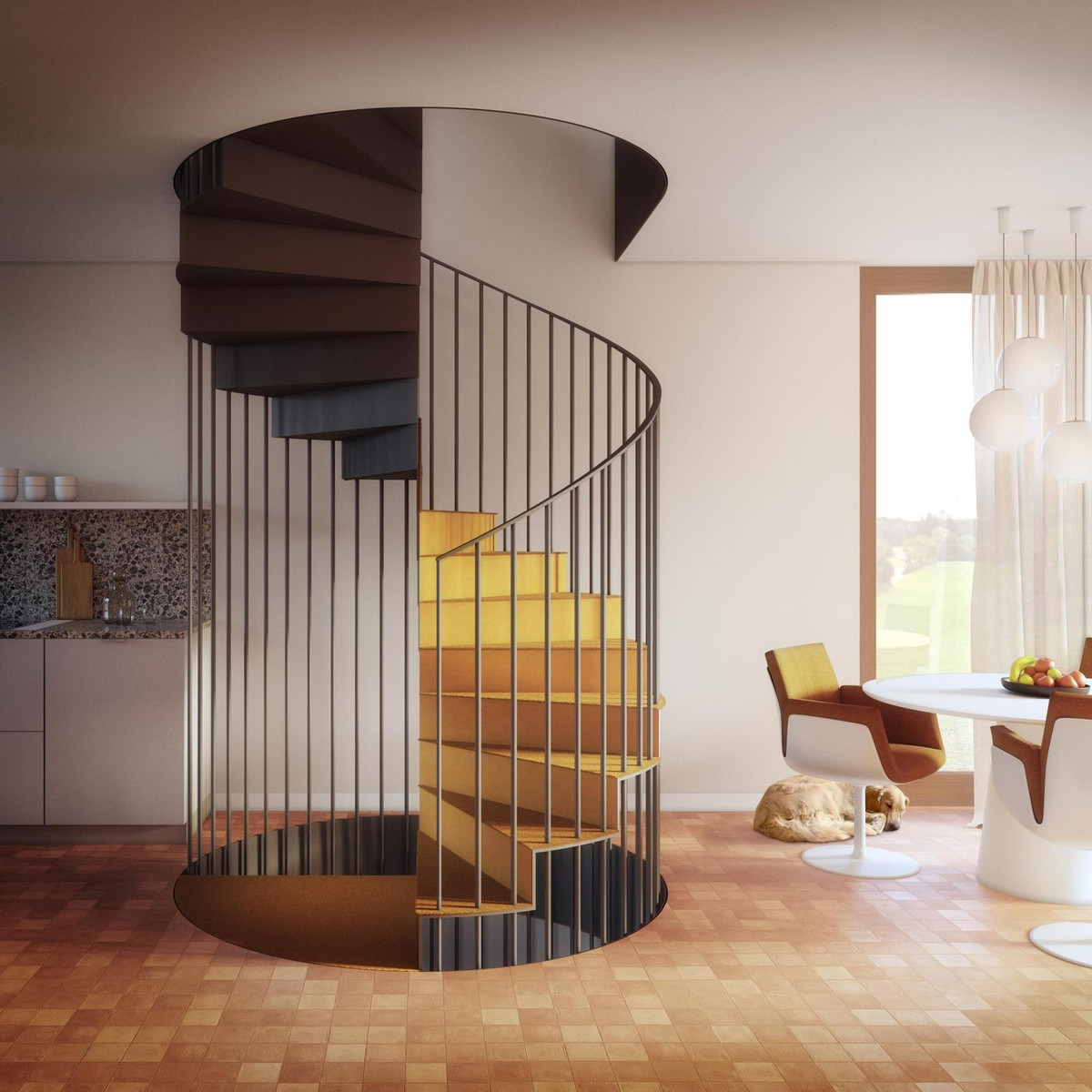 Skulpturale Wendeltreppe