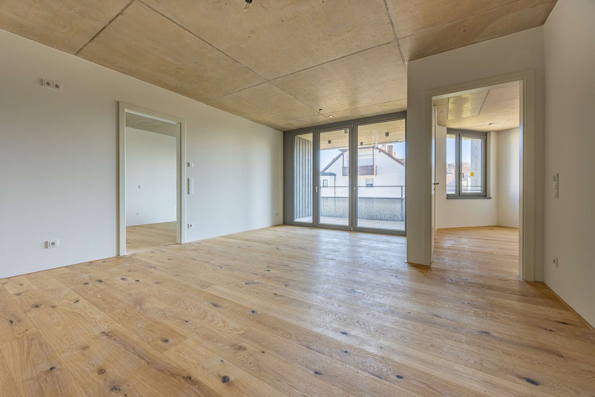 Wohnküche mit Blick zum Masterschlafzimmer - Zimmer - HERDERGÄRTEN 1.2.2