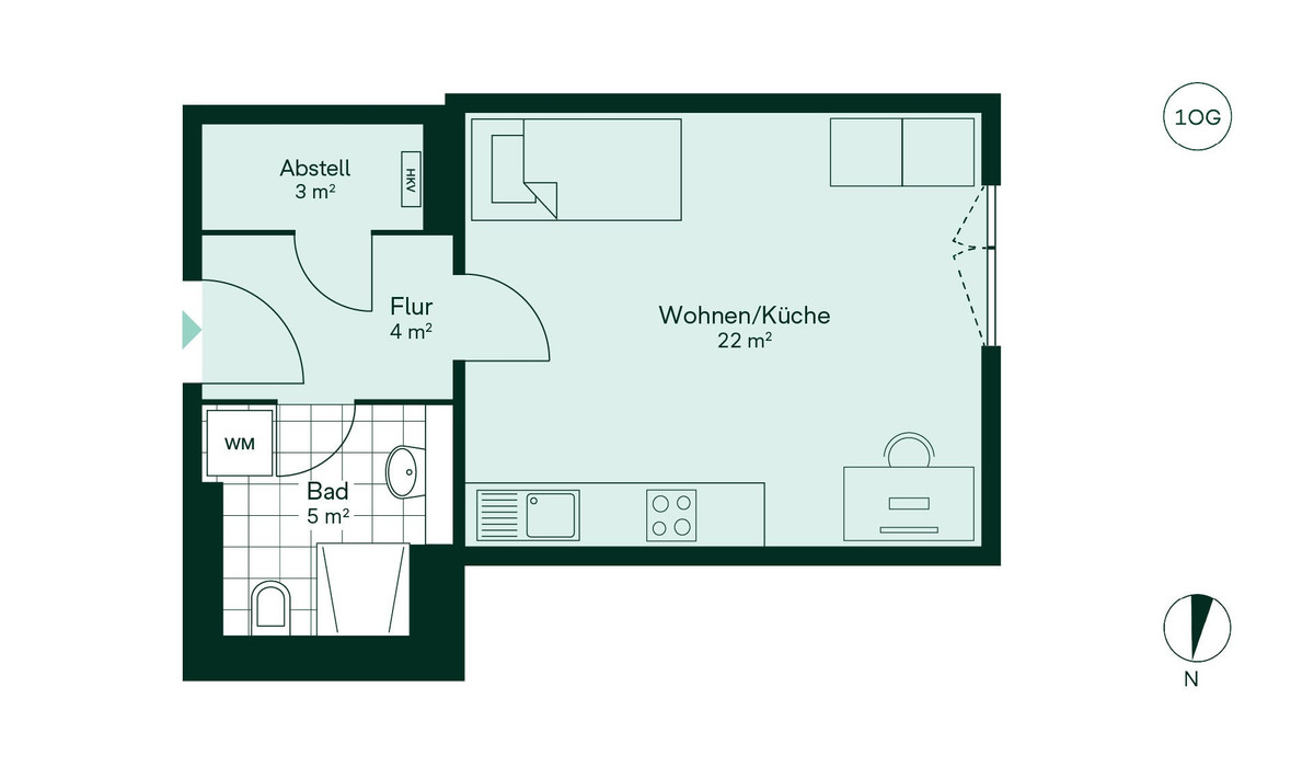 Grundriss der Eigentumswohnung im Projekt Finkengarten