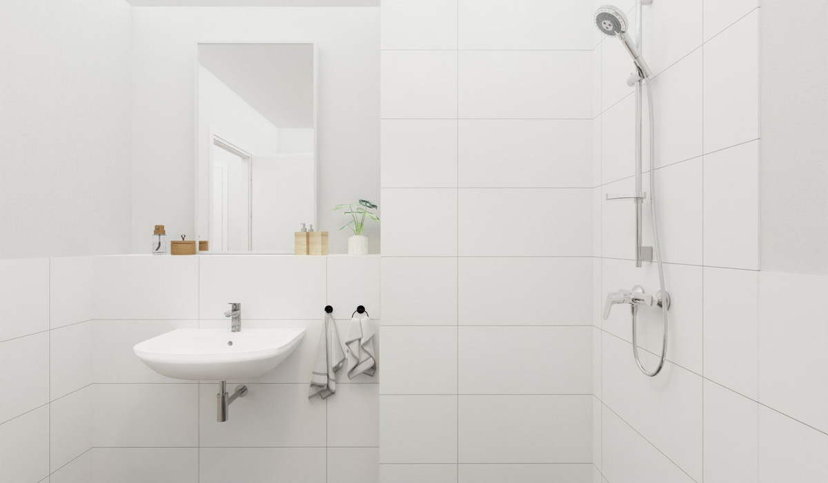 Visualisierung des Badezimmers in der Eigentumswohnung