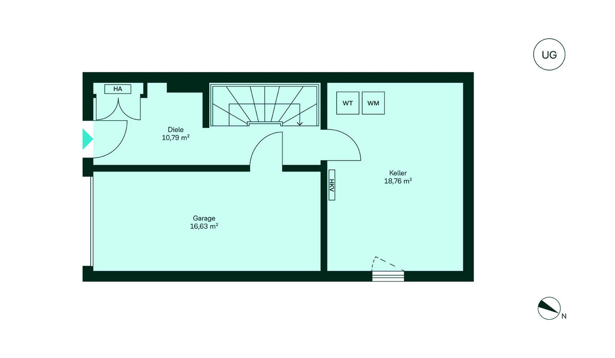 Praktisch durchdacht mit direktem Zugang zur Garage und viel Platz im Keller