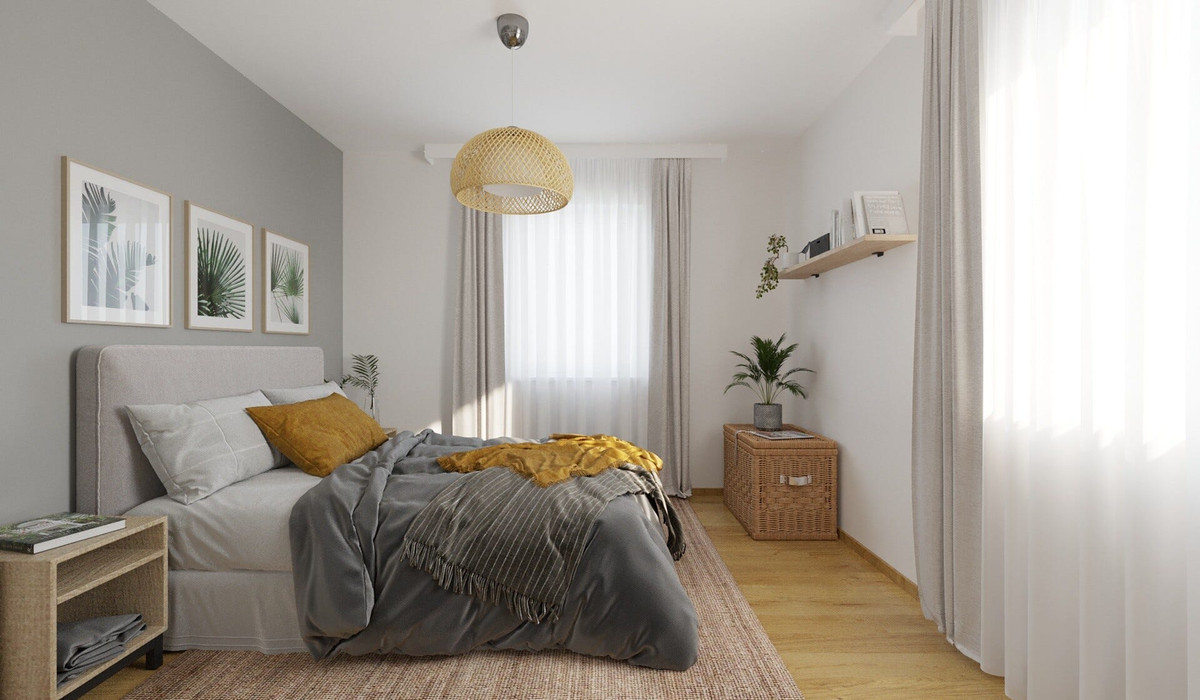 Visualisierung des Schlafzimmers im Einfamilienhaus