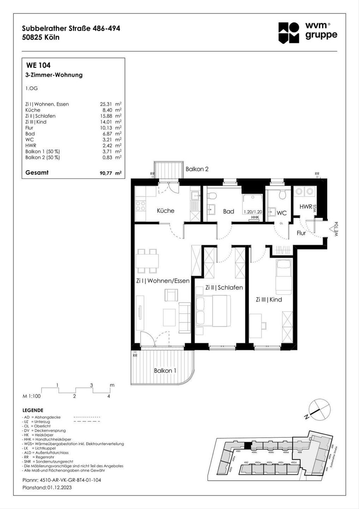 Grundriss WE 104