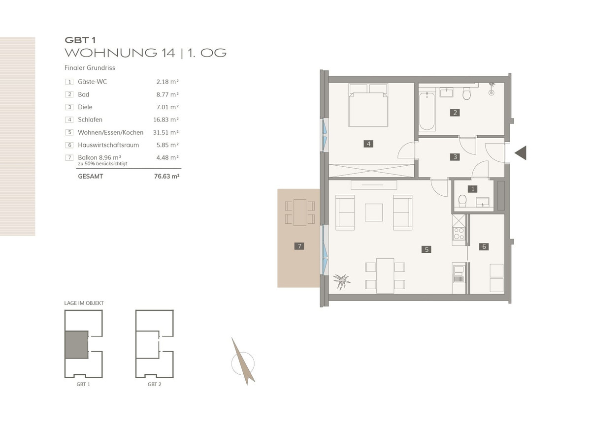 Grundriss Wohnung 14