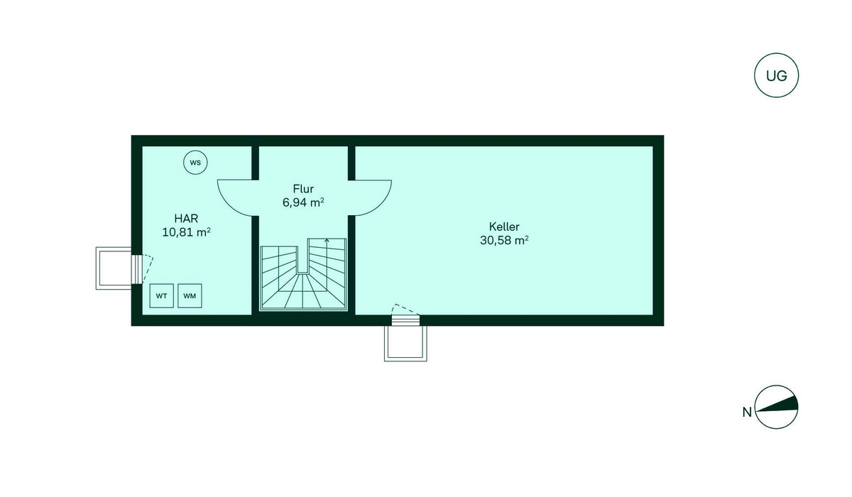 Zusätzlicher Stauraum im Untergeschoss