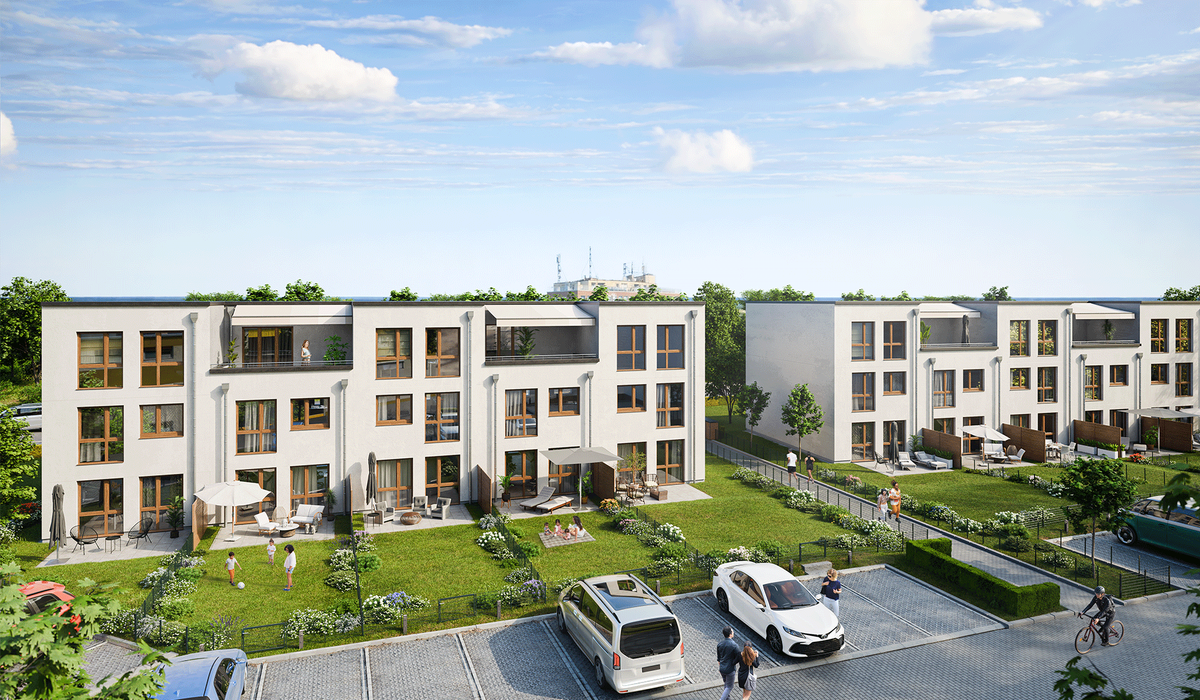 Südringterrassen Visualisierung der Rückansicht