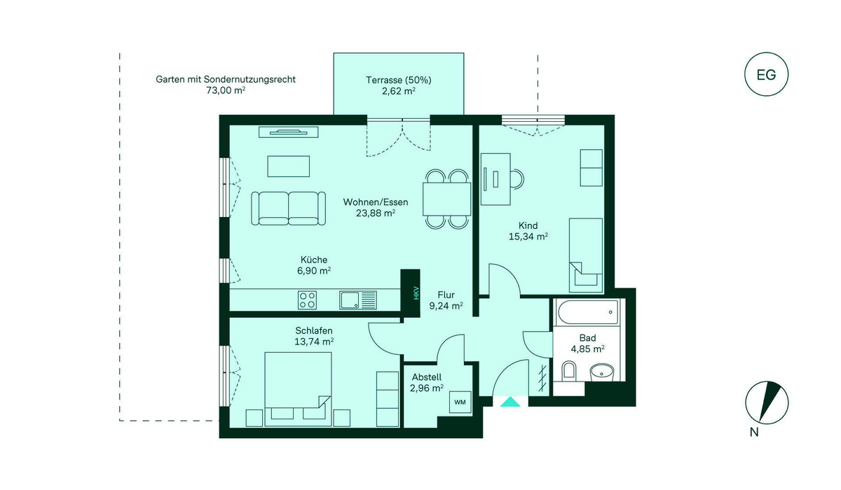 Komfortabler Grundriss