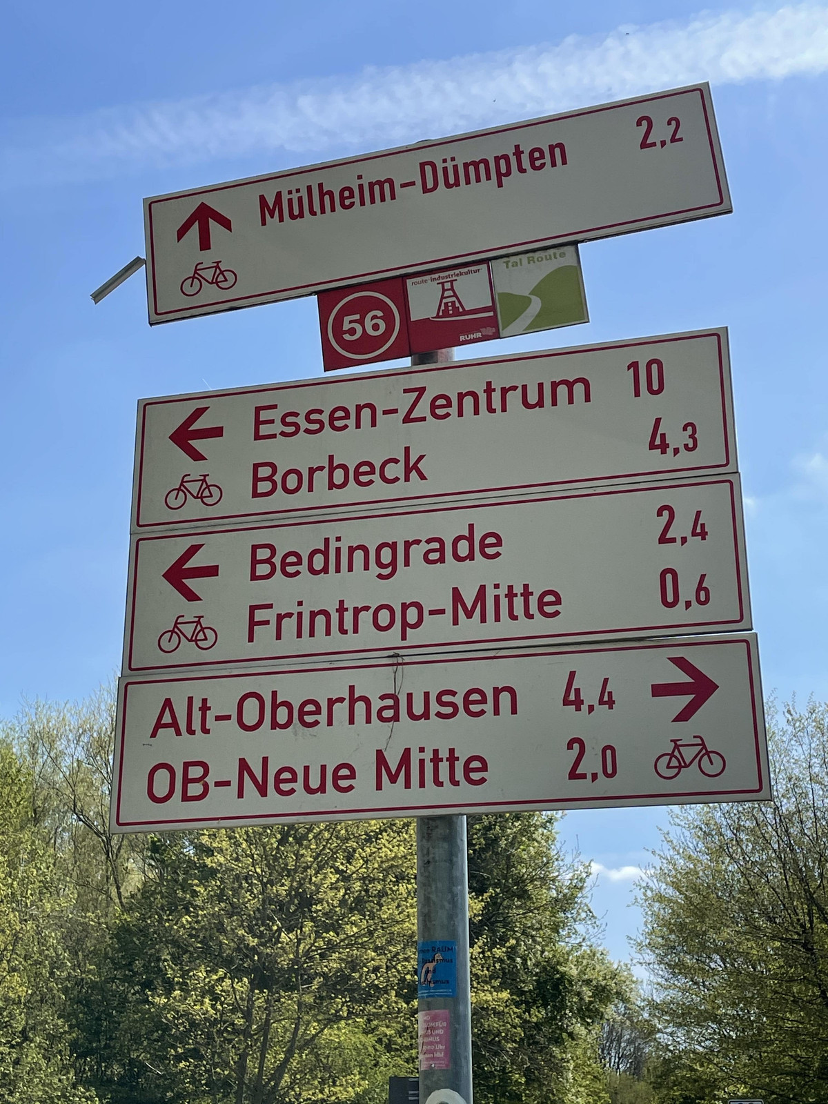 Fahrradschild Frintroper Str.